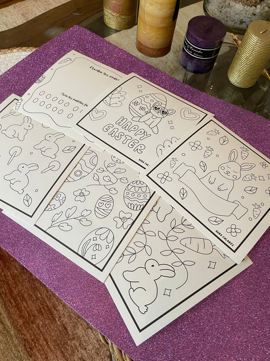 Set Pascua ilustraciones para colorear